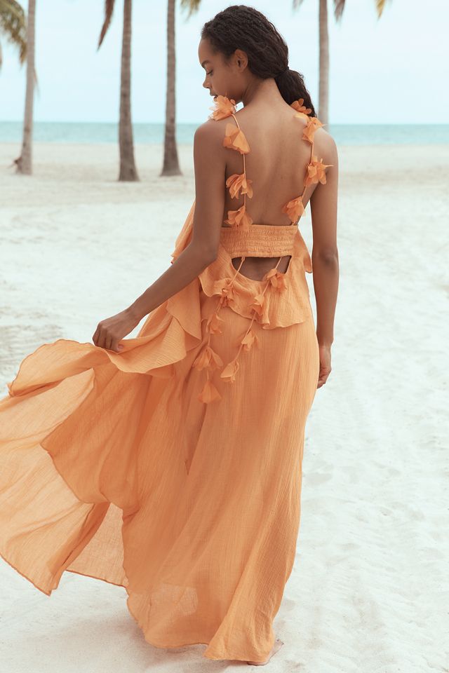 By Anthropologie Halter Gauze Maxi Dress #3