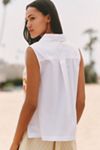 Maeve Puff-Sleeve Lace Polo Top