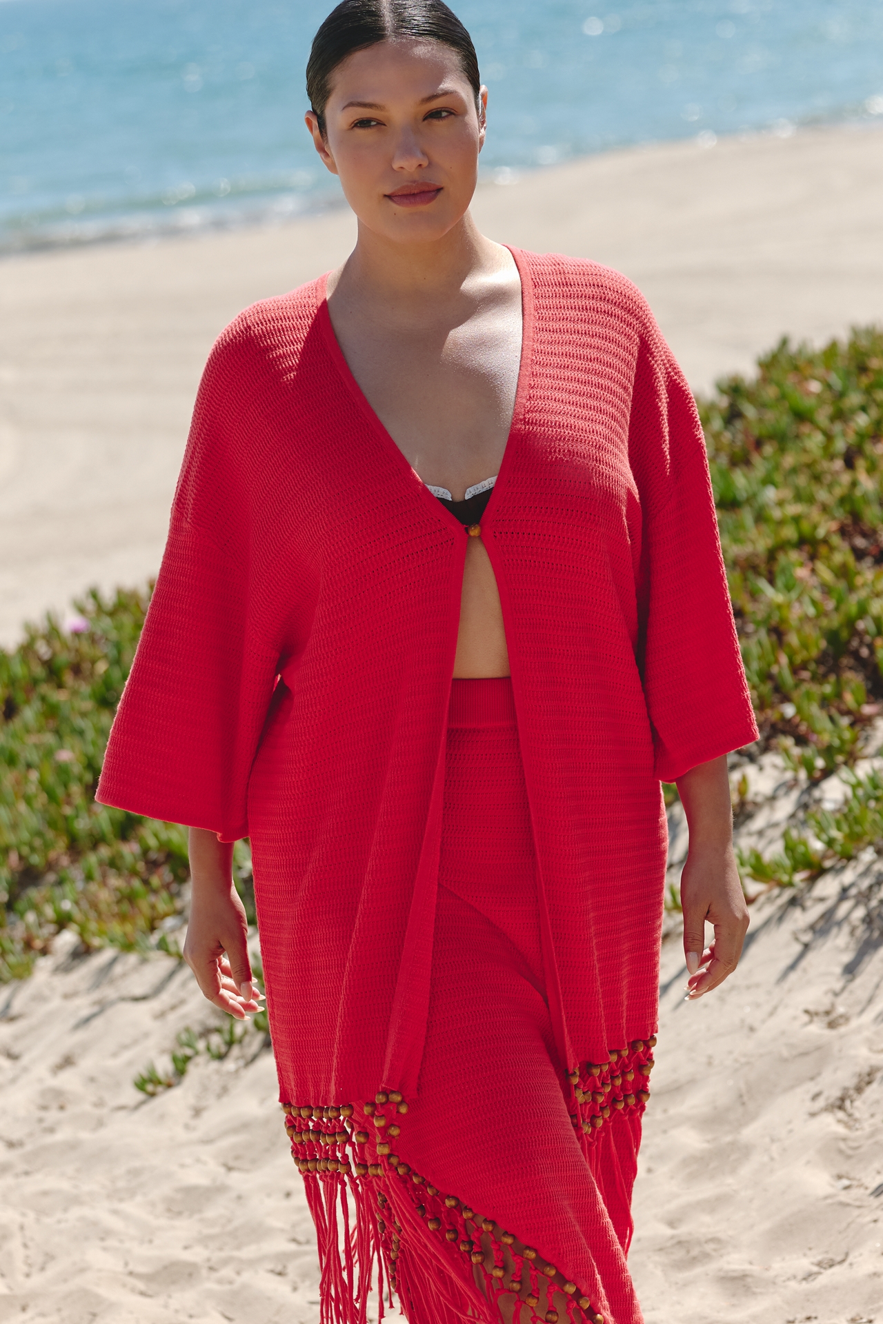 Chinti & Parker Cotton Beaded Fringe Cover-Up