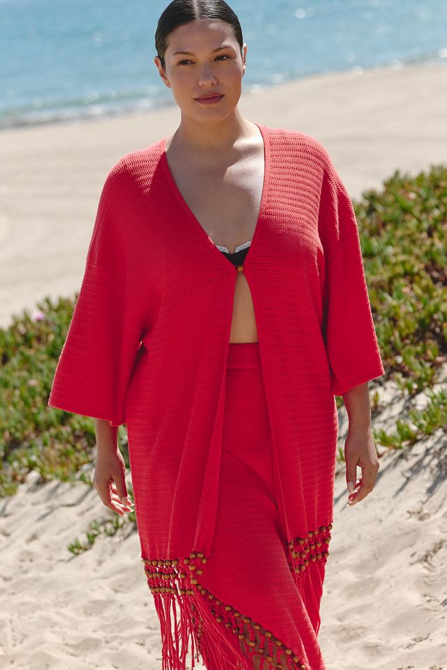 Chinti & Parker Cotton Beaded Fringe Cover-Up #3
