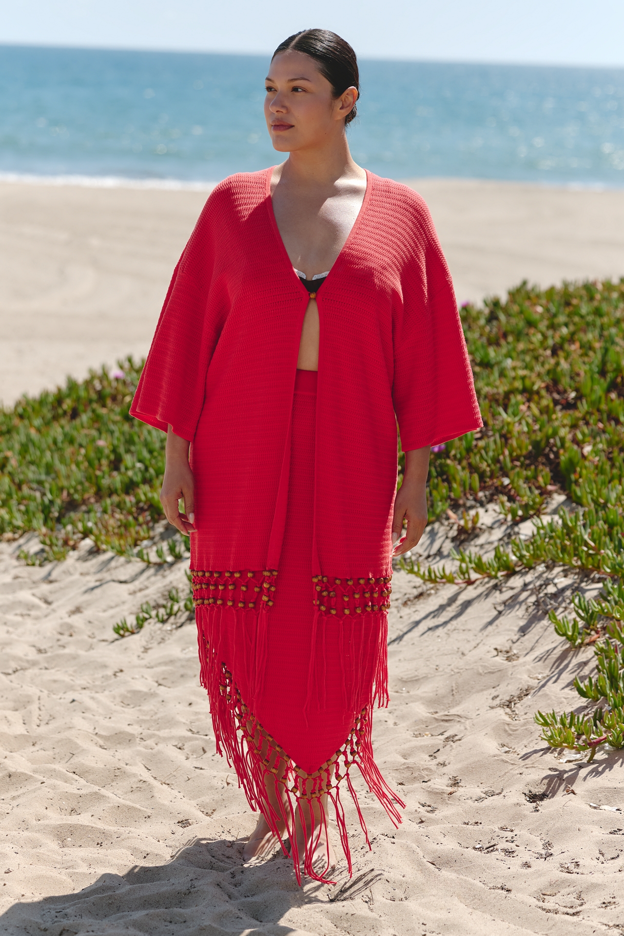 Chinti & Parker Beaded Fringe Skirt