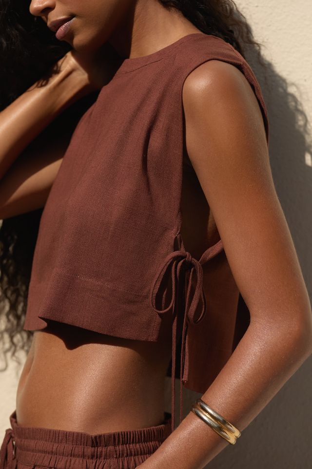 Sunday in Brooklyn Cropped Linen Blend Tank Top #2