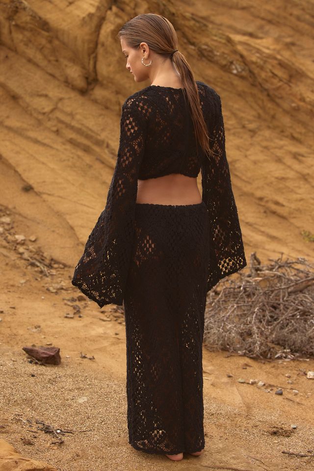 BLITHE Cutout Crochet Maxi Dress #2