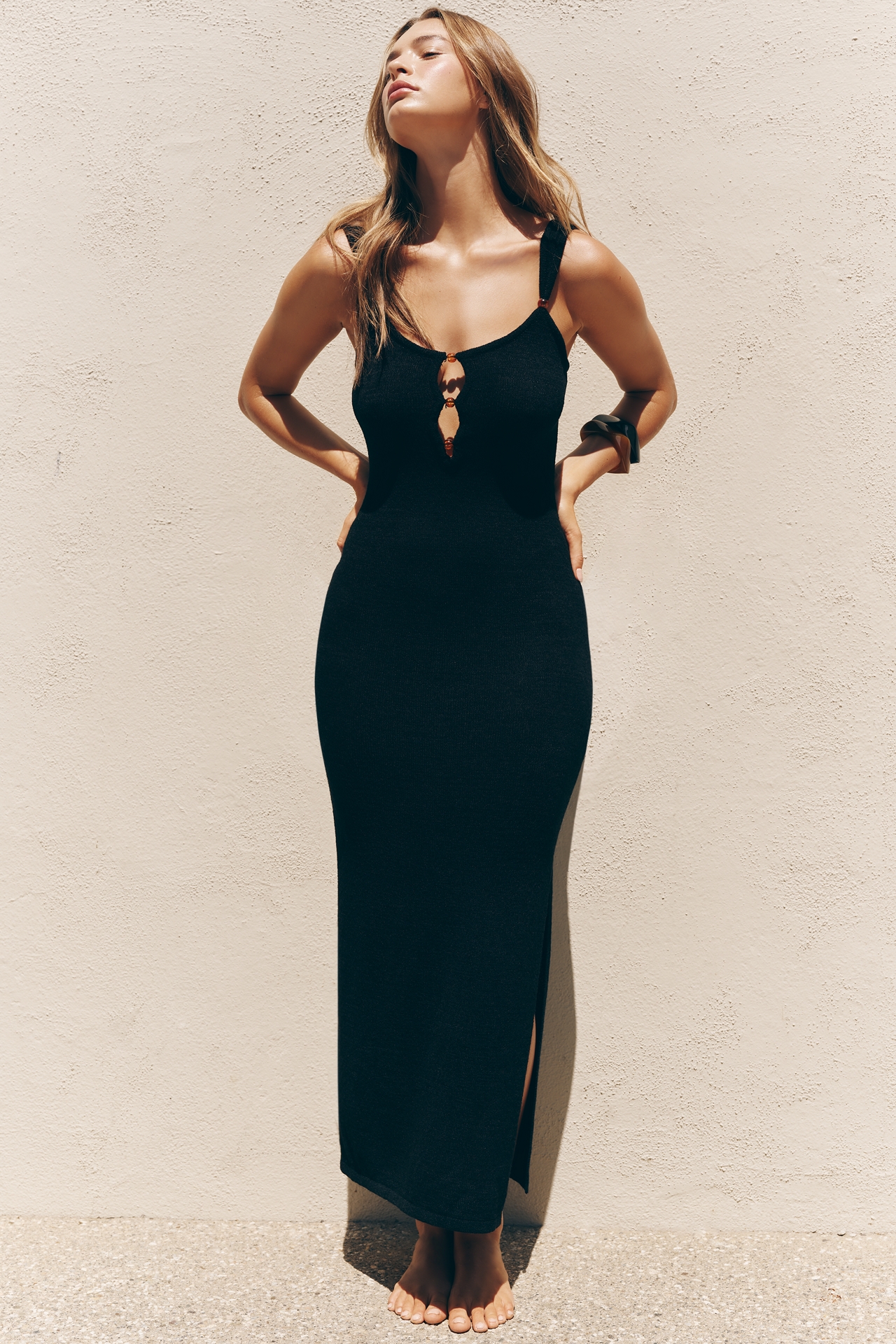 Sunday Brooklyn Knit Cutout Maxi Dress