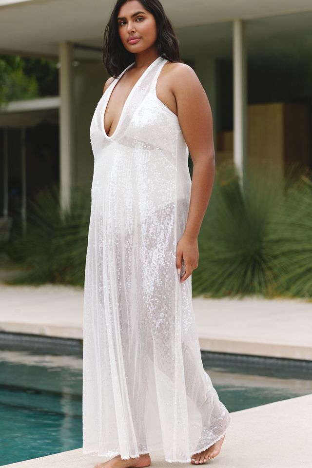 Sunday in Brooklyn Plunged Sequin Maxi Dress | Anthropologie