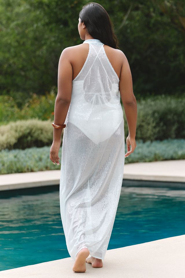 Sunday in Brooklyn Plunged Sequin Maxi Dress #1