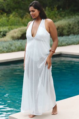 Sunday in Brooklyn Plunged Sequin Maxi Dress