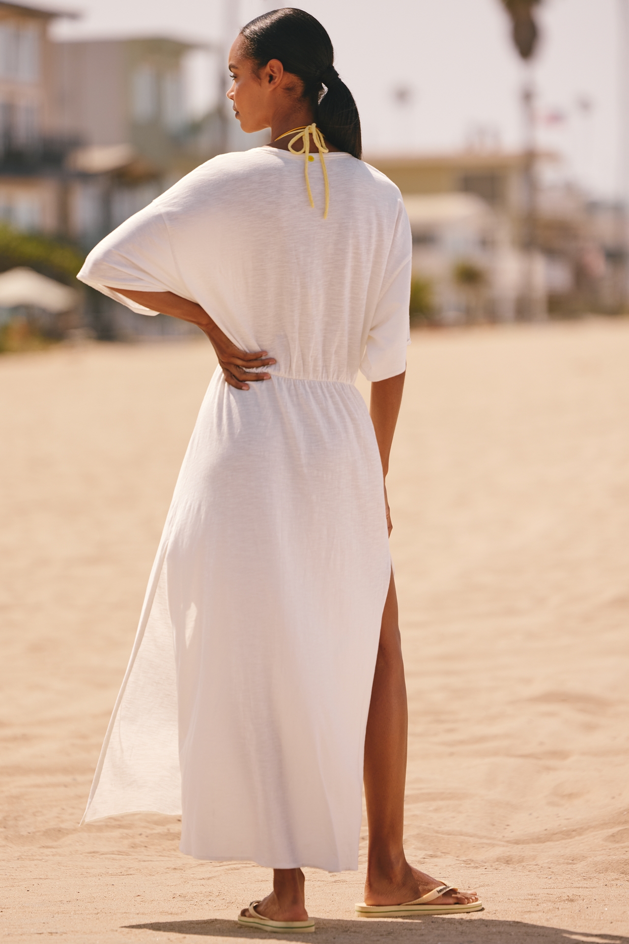 Celandine Long-Sleeve Ruched Maxi Dress