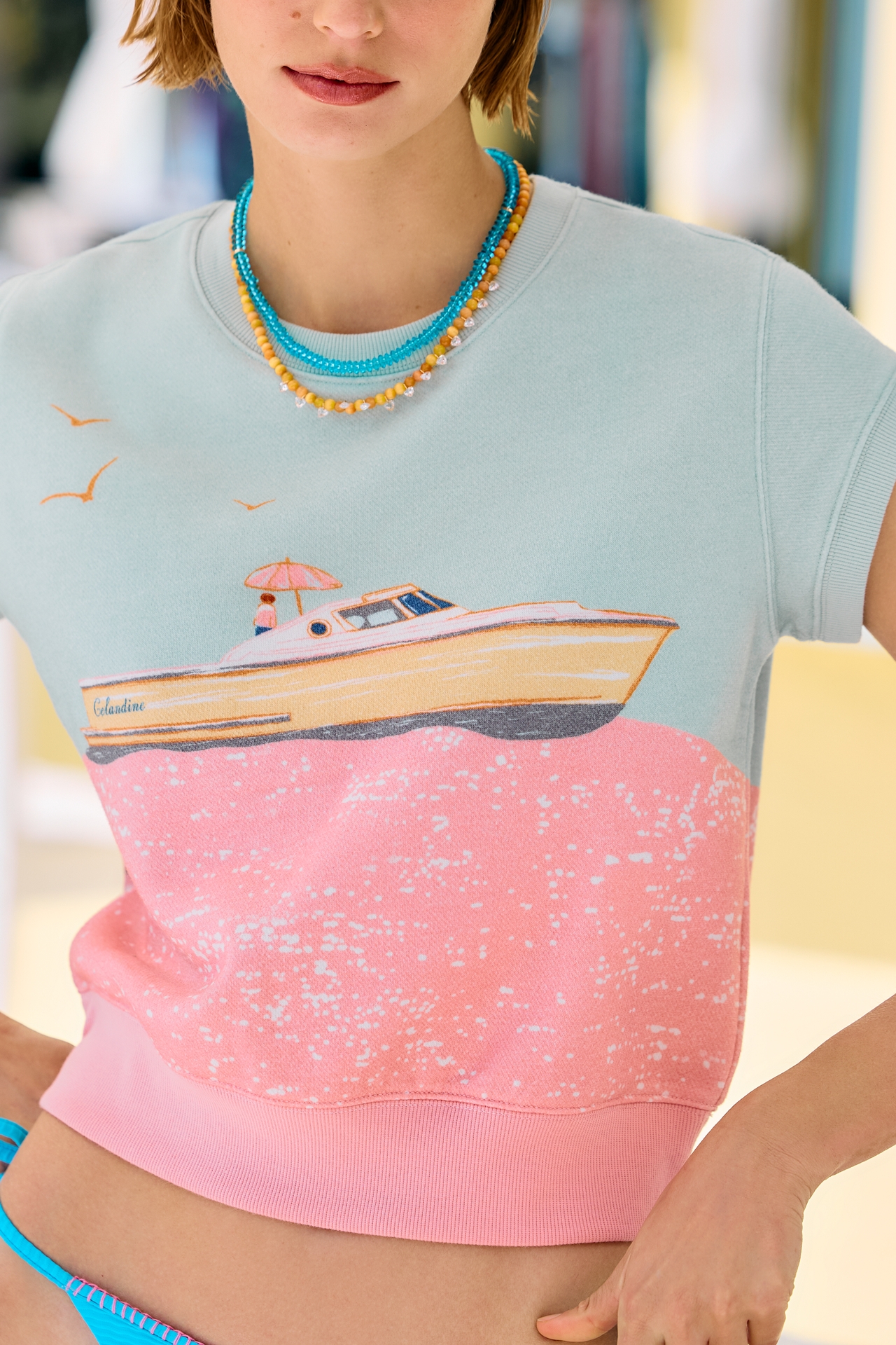 Celandine Boat Club Short-Sleeve Sweatshirt