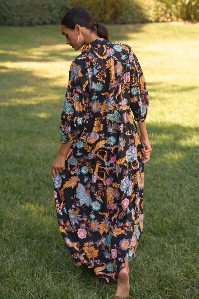 The Carolita Printed Tiered Shirt Dress by Celandine #1