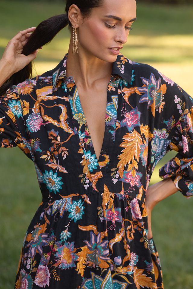 The Carolita Printed Tiered Shirt Dress by Celandine #2