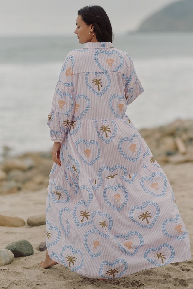 Vestito Camicia Maxi a Balze Stampato di Anthropologie #1