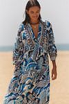 The Carolita Printed Tiered Shirt Dress by Celandine