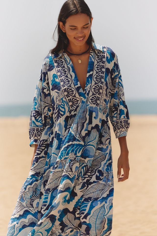 The Carolita Printed Tiered Shirt Dress by Celandine #1