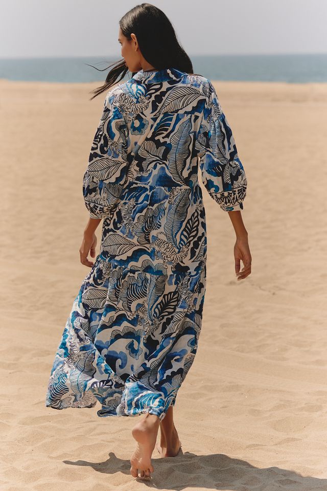 The Carolita Printed Tiered Shirt Dress by Celandine #2
