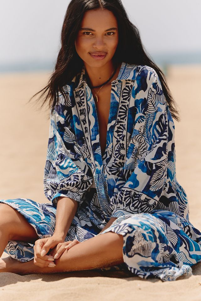 The Carolita Printed Tiered Shirt Dress by Celandine #3