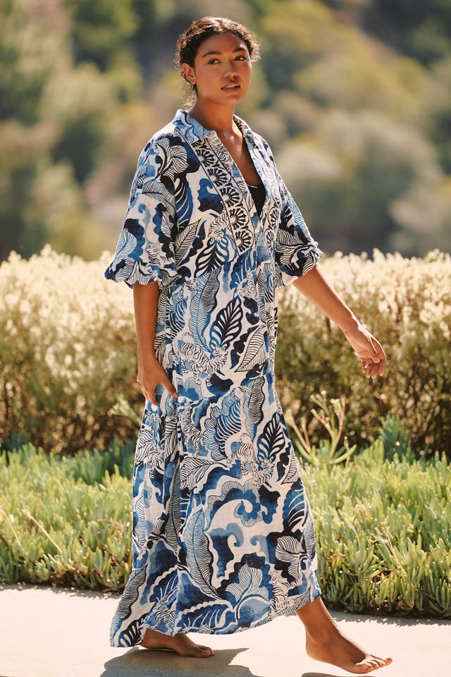 The Carolita Printed Tiered Shirt Dress by Celandine #4