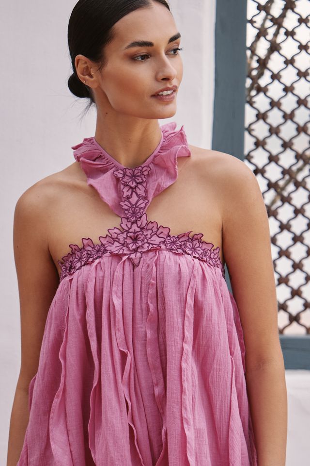 By Anthropologie Jellyfish Halter Mini Dress #1