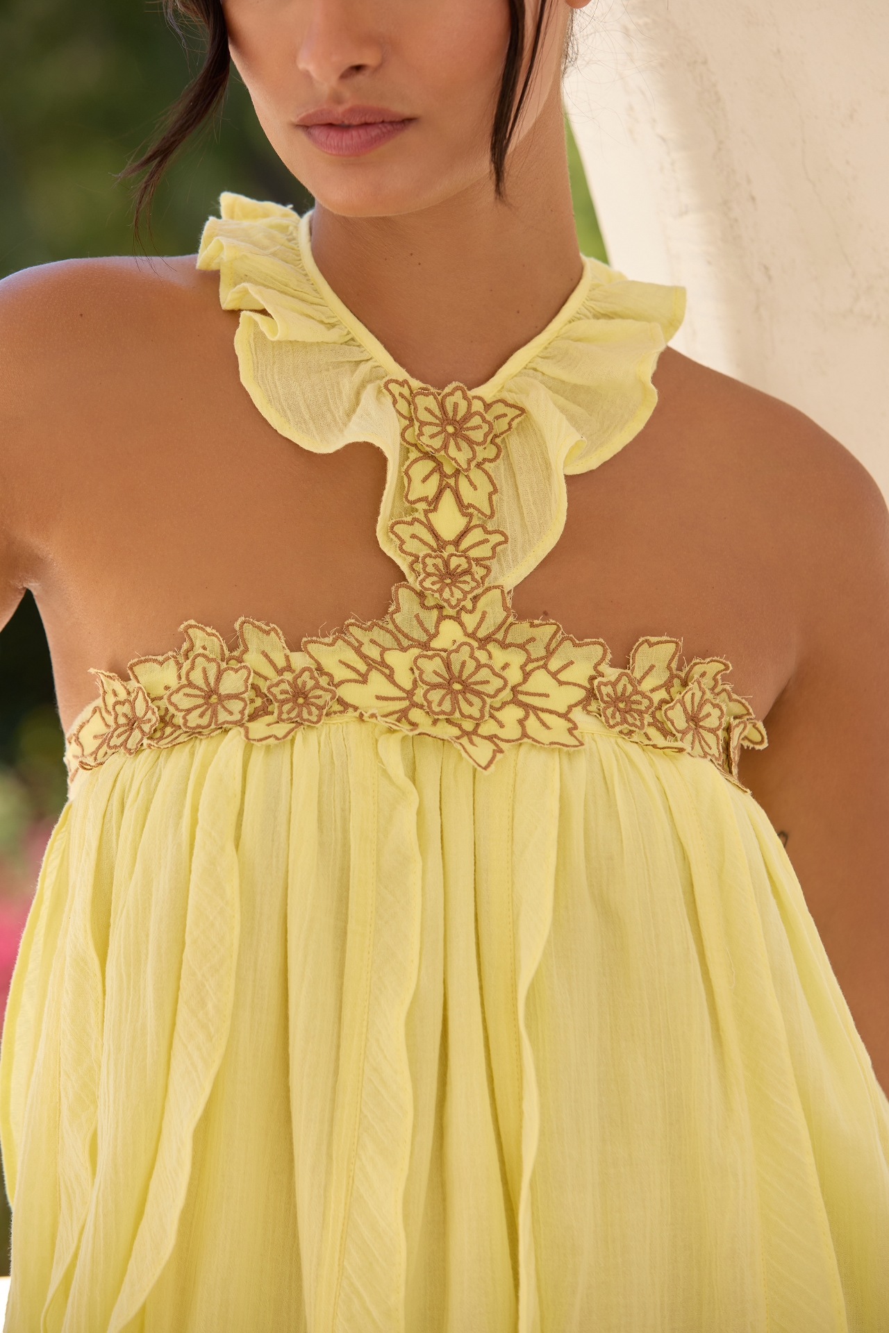 By Anthropologie Jellyfish Halter Mini Dress