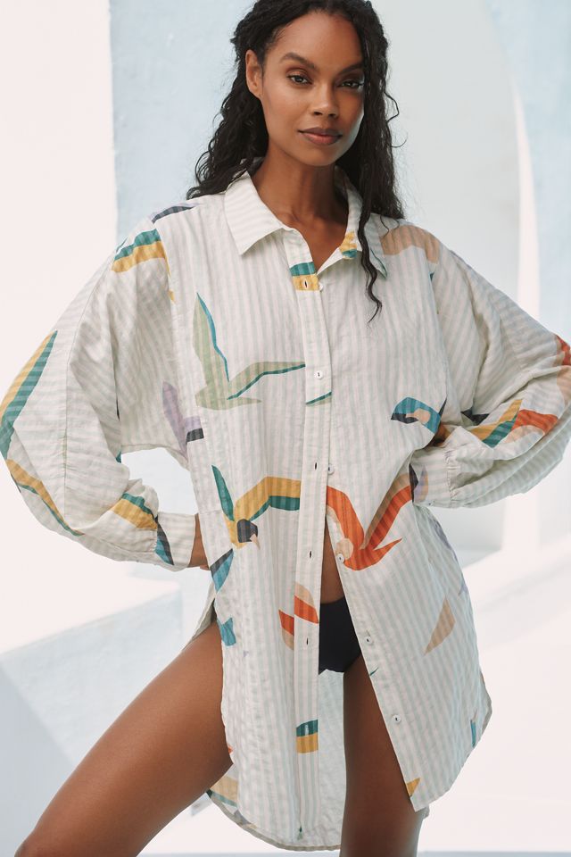 Celandine Printed Oversized Buttondown Shirt #1