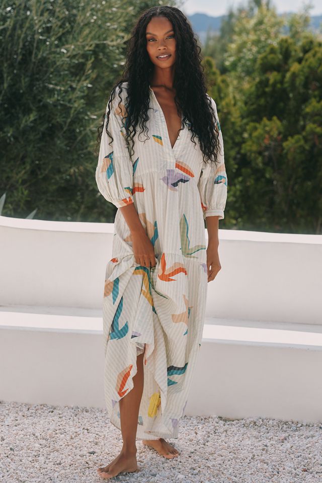 The Carolita Printed Tiered Shirt Dress by Celandine #4