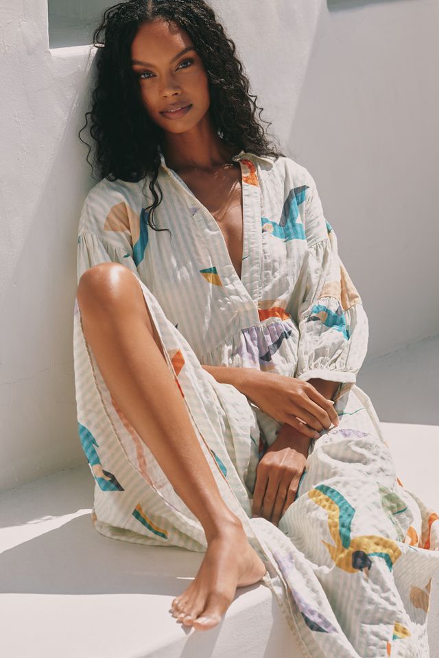 The Carolita Printed Tiered Shirt Dress by Celandine #3