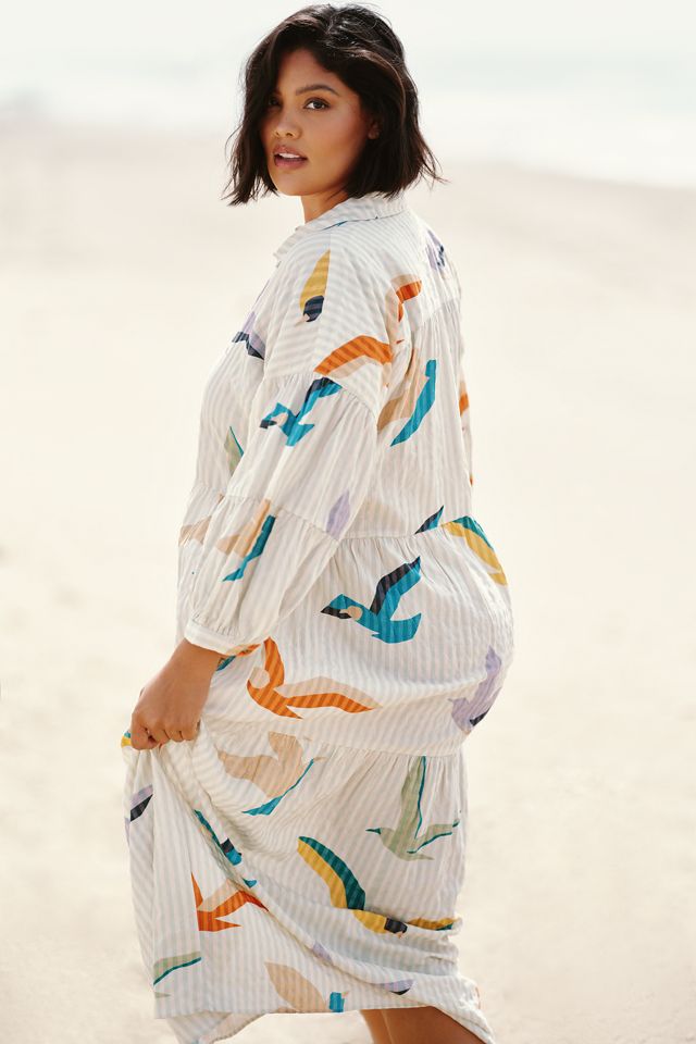 The Carolita Printed Tiered Shirt Dress by Celandine #1