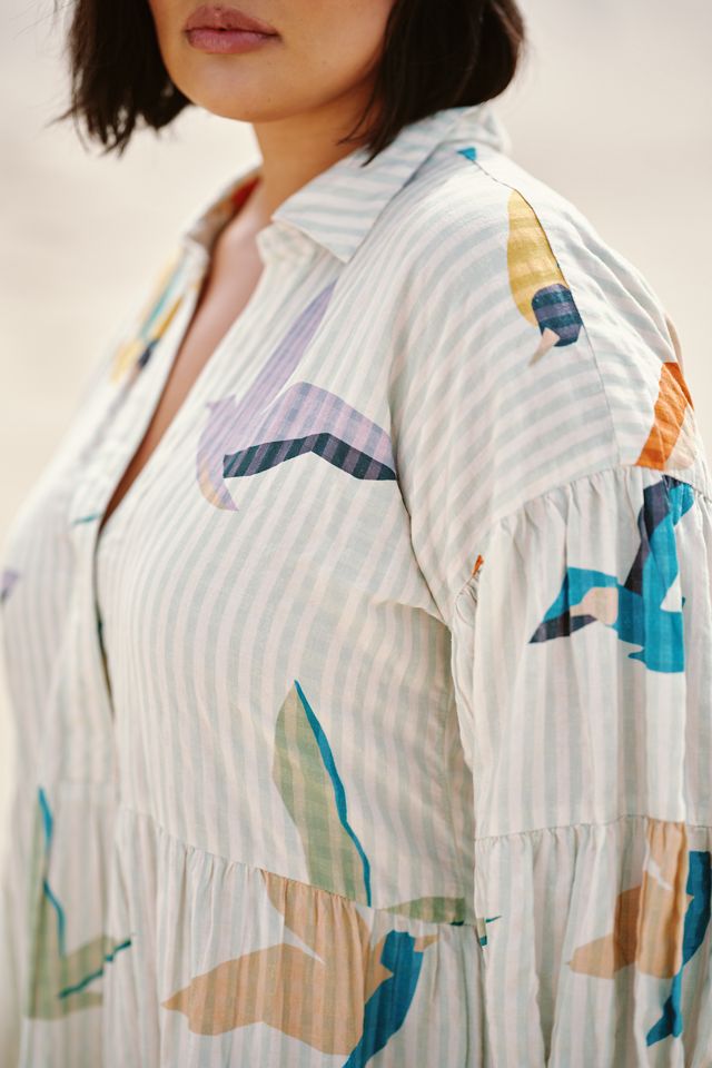 The Carolita Printed Tiered Shirt Dress by Celandine #2