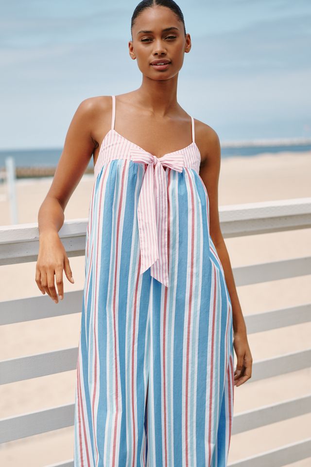Celandine Pinstripe Bow Wide-Leg Jumpsuit #1