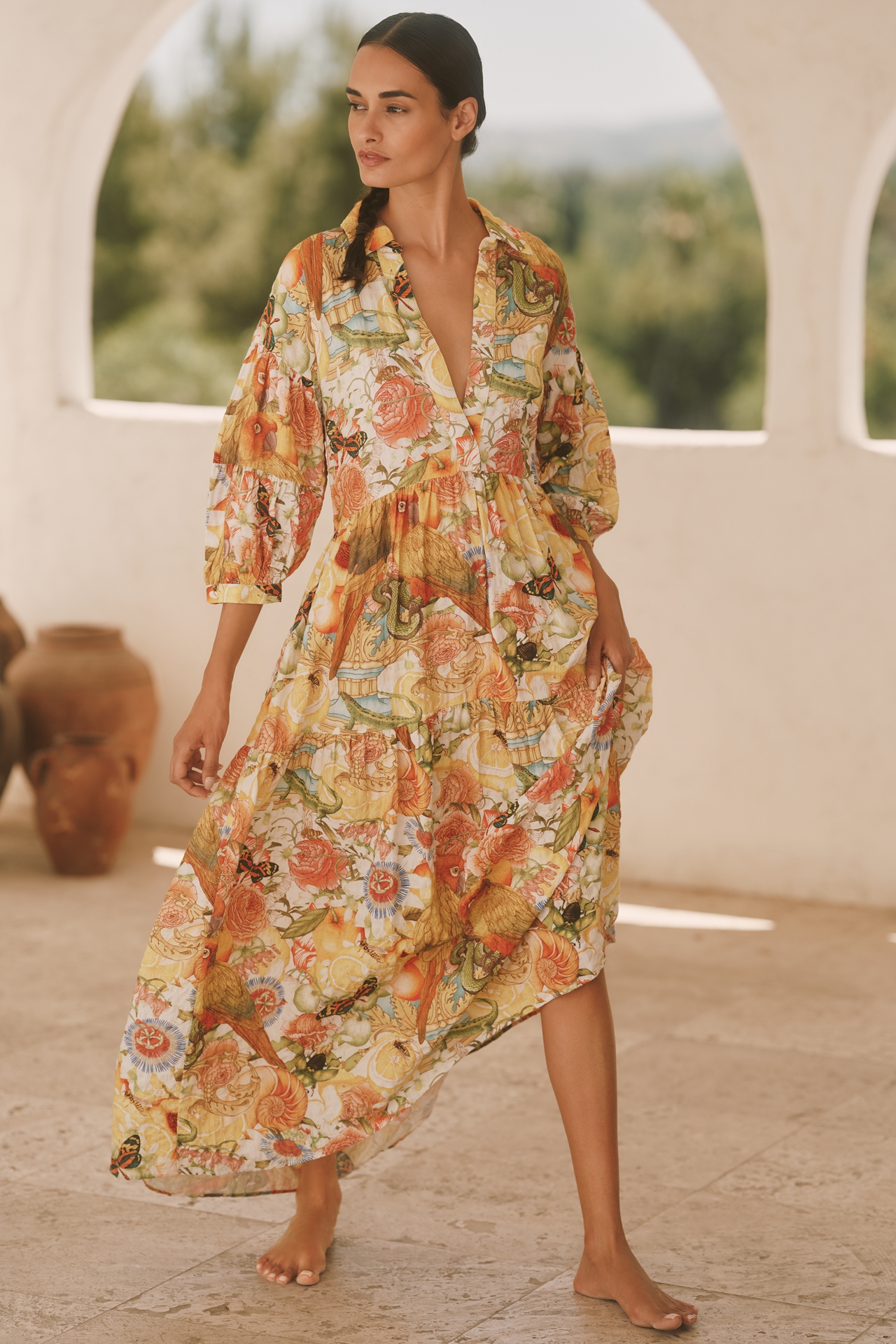 The Carolita Printed Shirt Dress by Emily Carter x Celandine