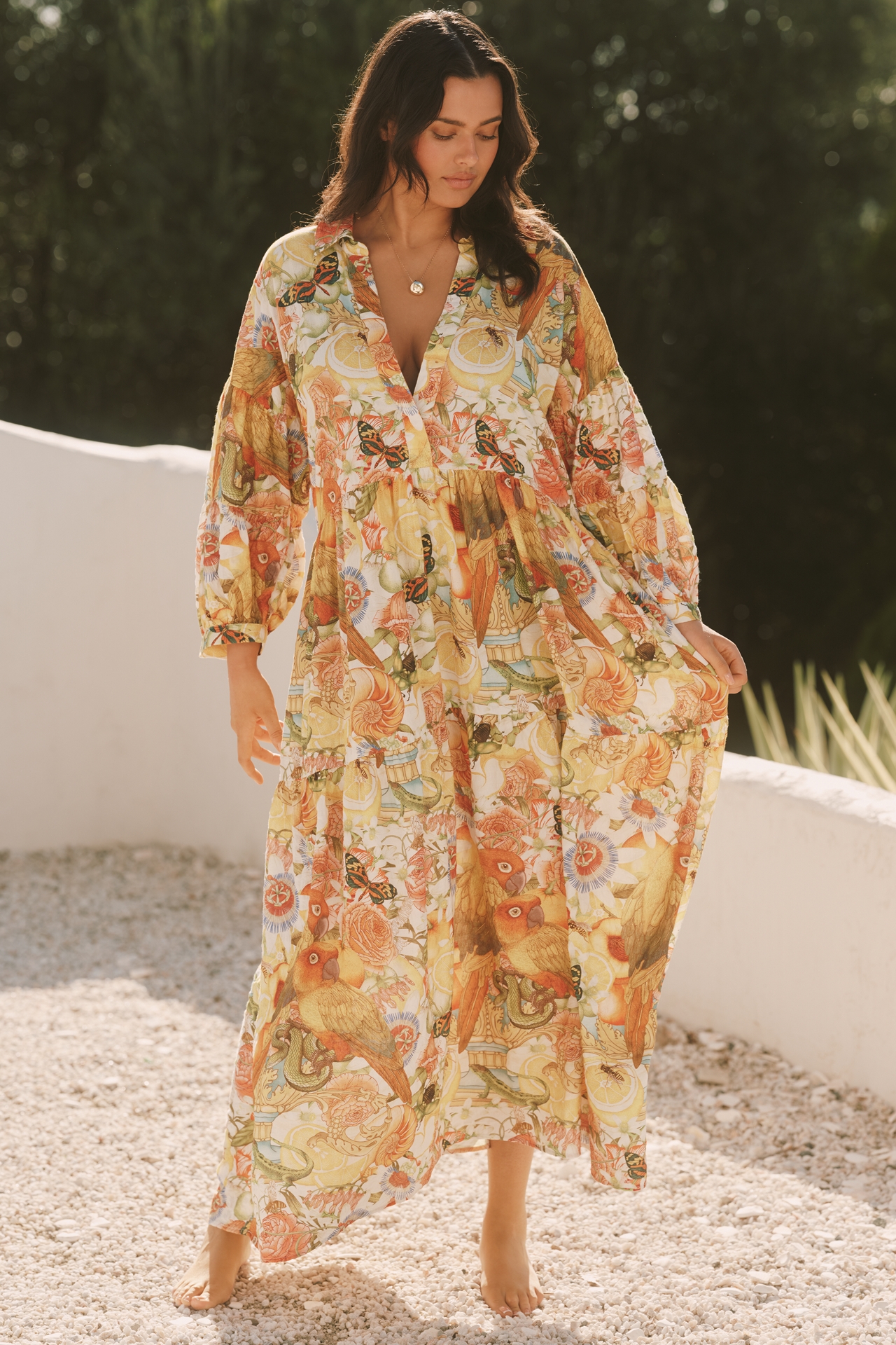The Carolita Printed Shirt Dress by Emily Carter x Celandine