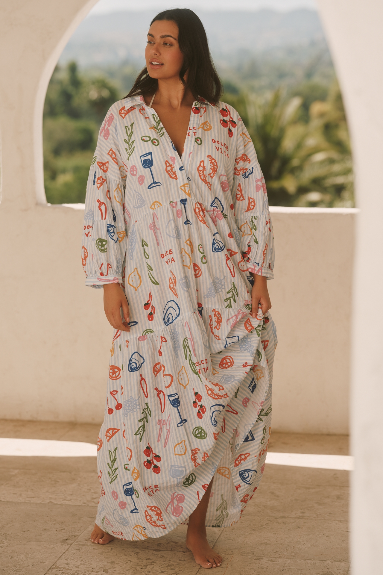 The Carolita Printed Tiered Shirt Dress: Jordan Nickson Edition