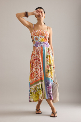 Celandine X Emily Carter Sleeveless Beaded Midi Dress In Multi