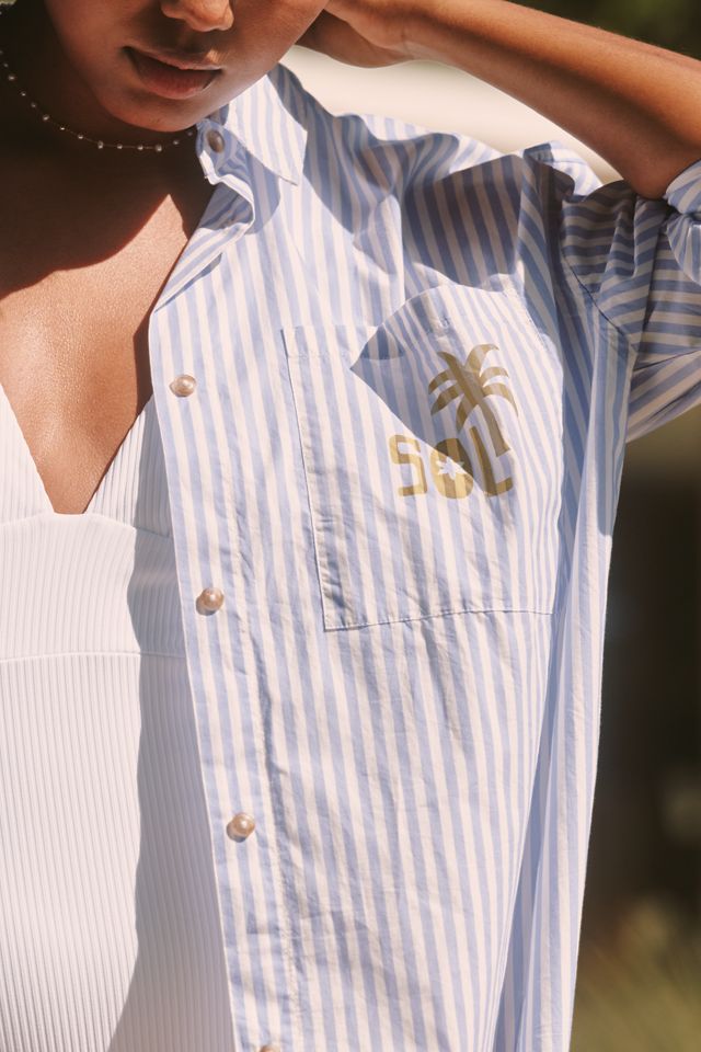 Celandine Graphic Oversized Buttondown Shirt #6