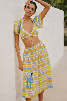 Celandine Copacabana Midi Skirt In Multi