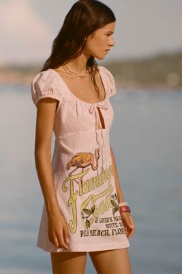 Celandine Scoop-Neck Front Tie Mini Dress