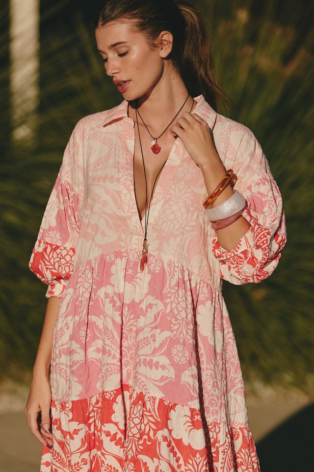 The Carolita Printed Tiered Shirt Dress by Celandine | Anthropologie