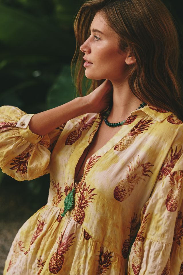The Carolita Printed Tiered Shirt Dress by Celandine | Anthropologie