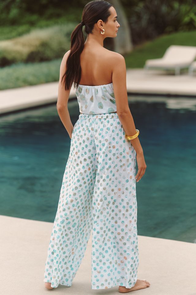 Celandine Wide-Leg Polka Dot Pants | Anthropologie