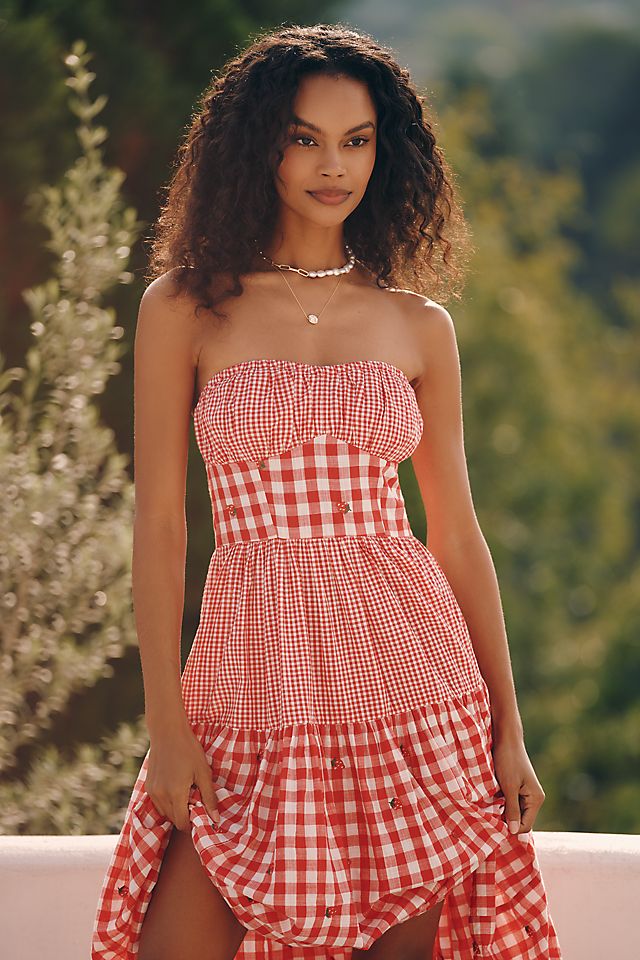 dress with strawberries Unique Vintage Green & Strawberry Print Smocked Bodice Midi pvc glitter How the Strawberry Dress Became