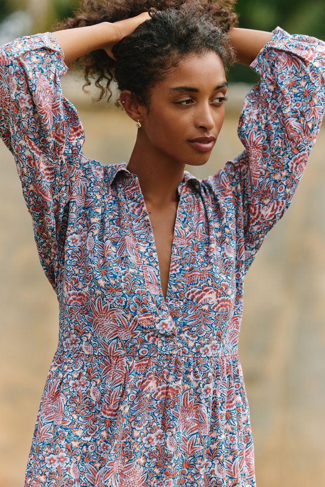 Il Vestito Camicia a Balze Stampato Carolita di Celandine #1