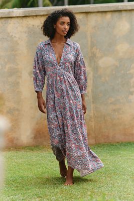 Carolita Printed Tiered Shirtdress by Celandine
