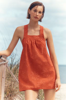 Ruffle-Back Apron Mini Dress