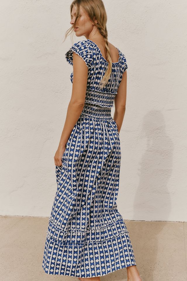 Celandine 100% Cotton Ruffle Trim Maxi Dress #1