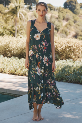 By Anthropologie Studded Harness Midi Dress In Multicolor