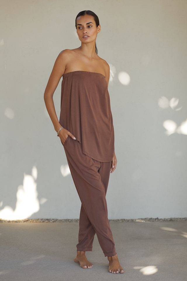 By Anthropologie Strapless Faux-Wrap Top #3