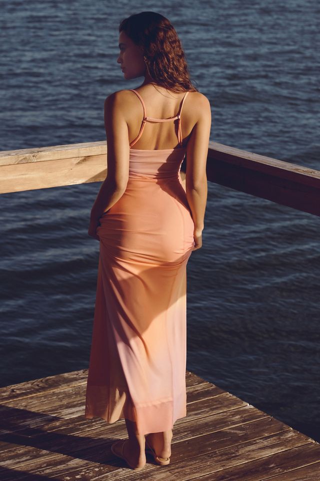 venus ruched mesh bodycon dress VENUS Ruched Mesh Bodycon Dress | Blush