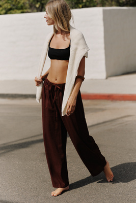 Celandine High-rise Pull-on Pants In Brown