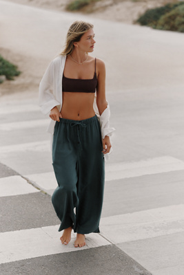 Celandine High-rise Pull-on Pants In Green