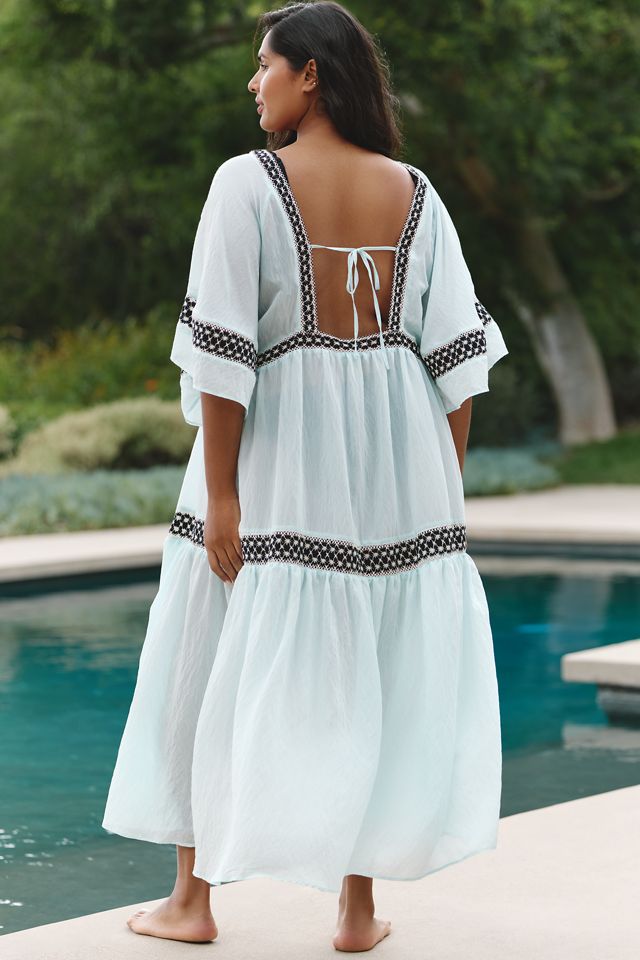 Celandine Plus Tiered V-Neck Kaftan #1